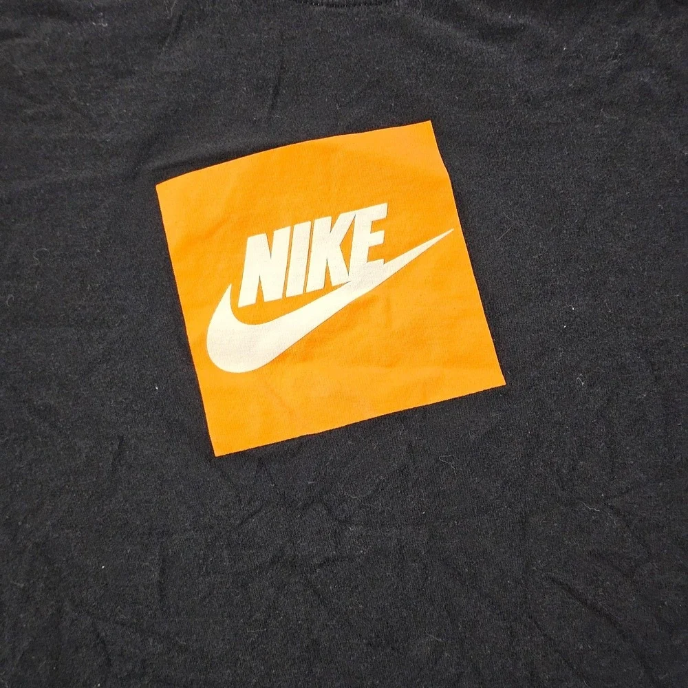 Nike Logo Black Short Sleeve Athletic Cut T-Shirt Men's L